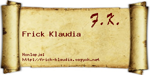 Frick Klaudia névjegykártya