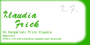 klaudia frick business card